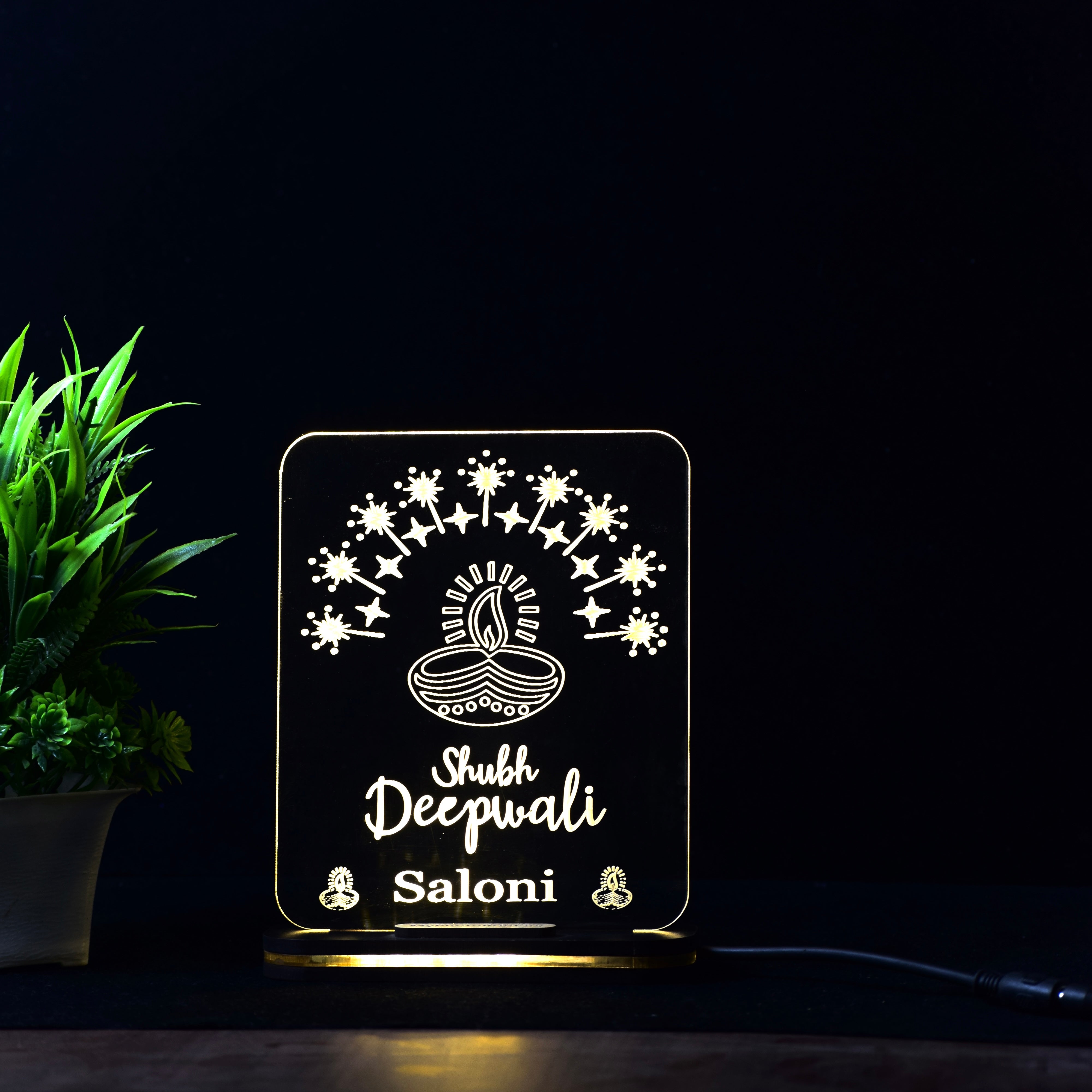 Personalized Acrylic Diwali LED Lamp