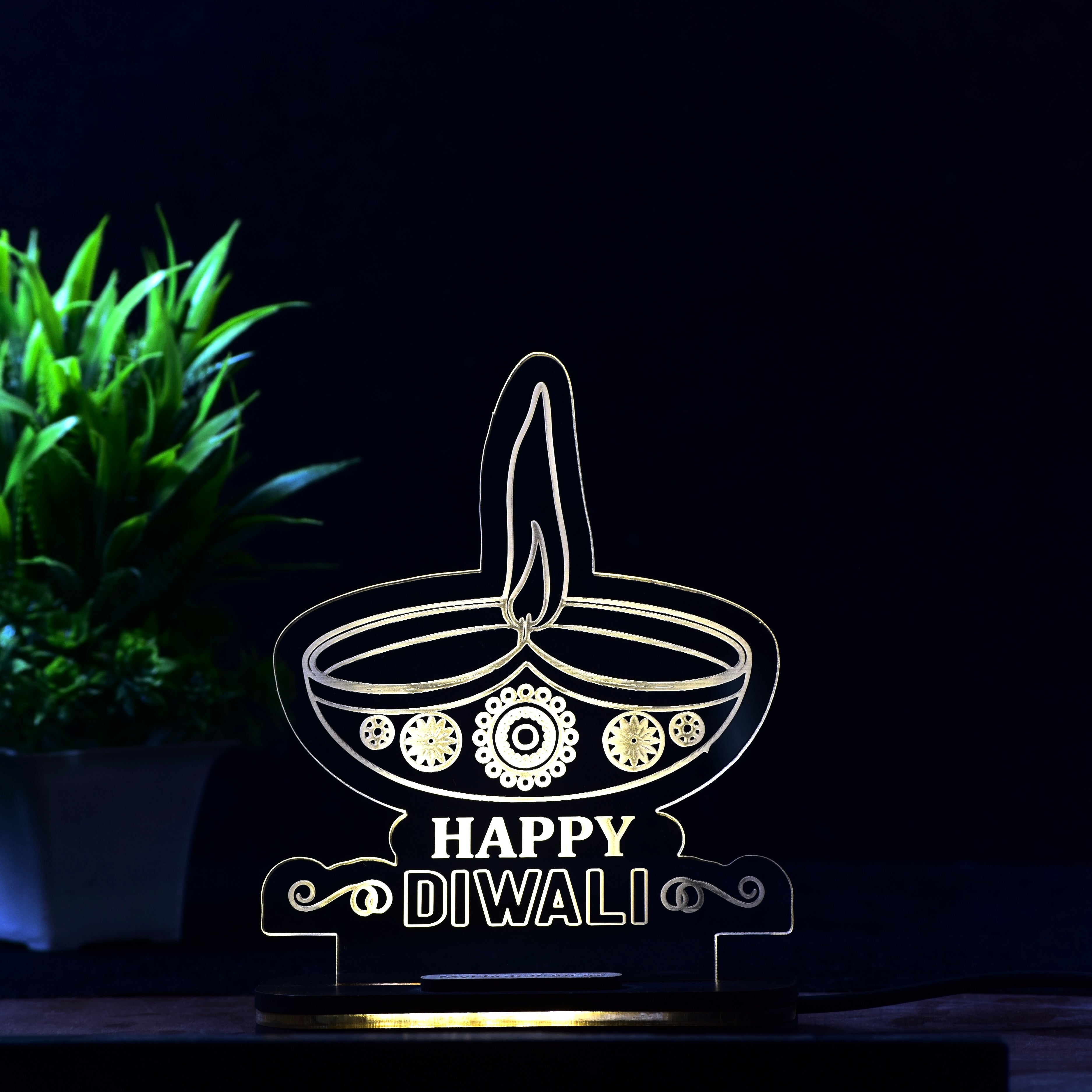 Personalized Acrylic Diwali LED Lamp