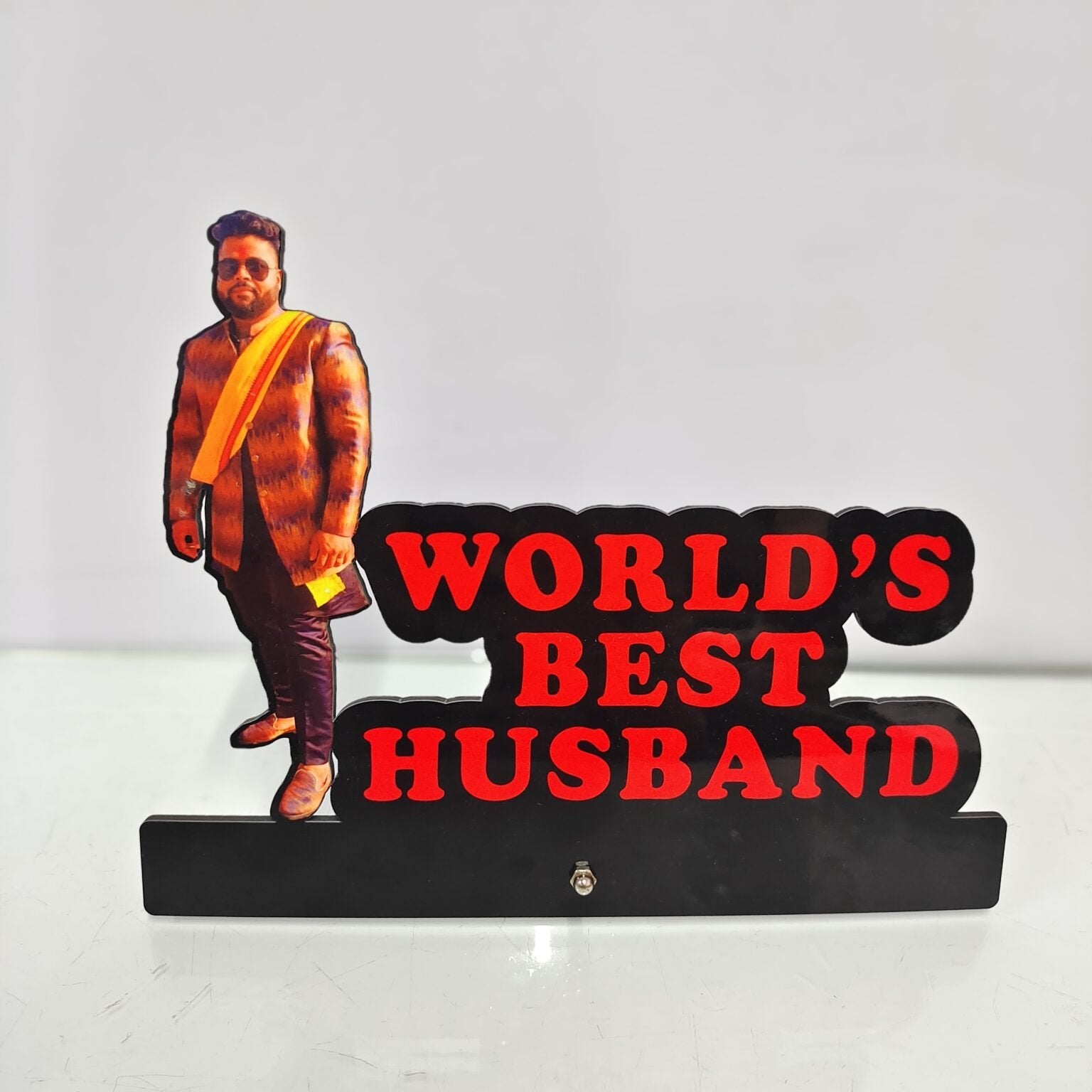 Personalized "World’s Best Husband" Cutout Tabletop Frame
