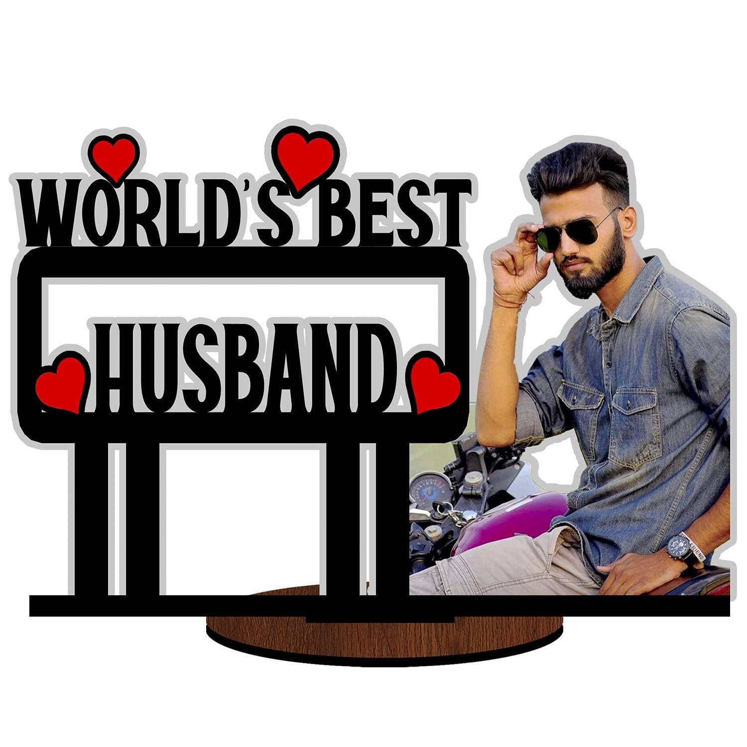 Personalized "World's Best Husband" Wooden Photo Frame