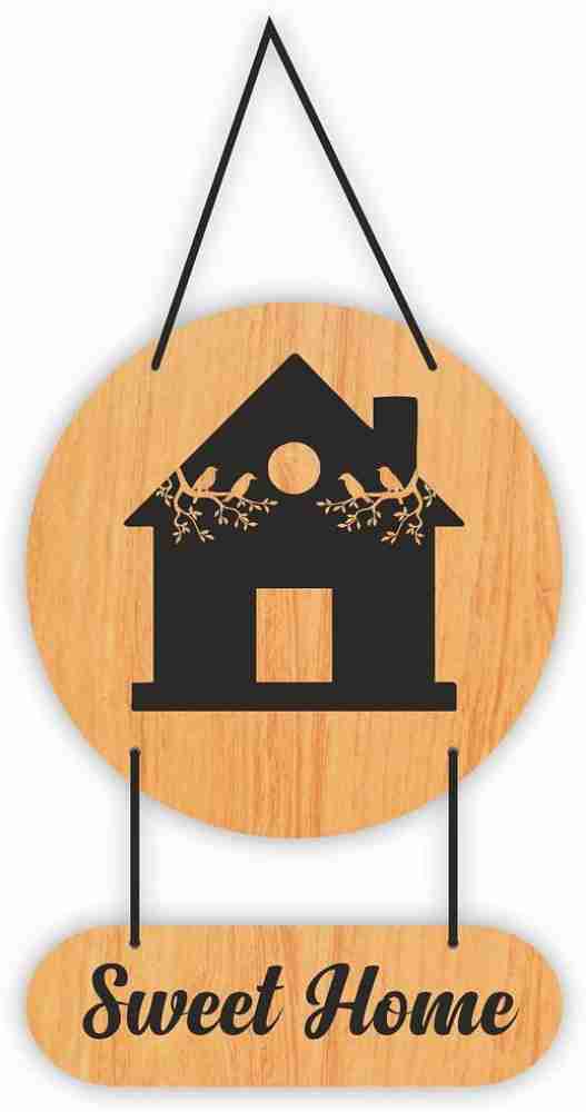 Elegant Wooden Wall Hanging - Sweet Home